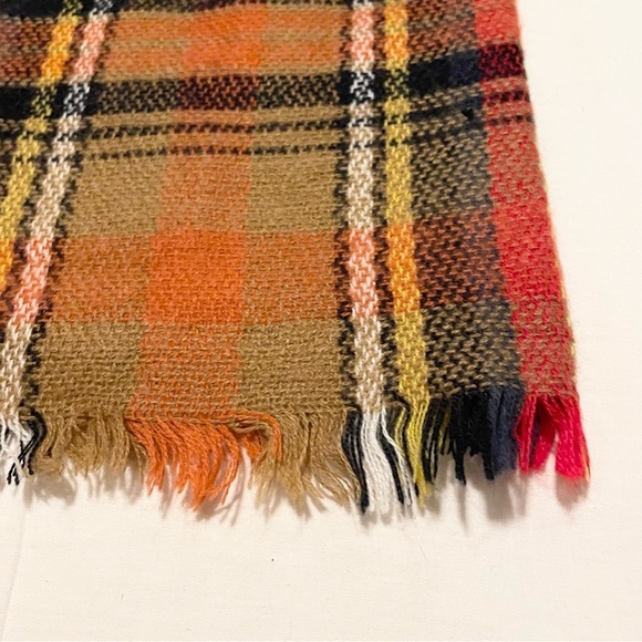 Plaid Fringe Scarf 56” x 52” - Picture 8 of 9